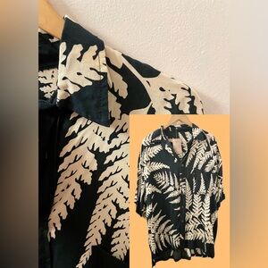 NWT Lotus & Lime Mens Aloha Hawaiian Shirt {Black}